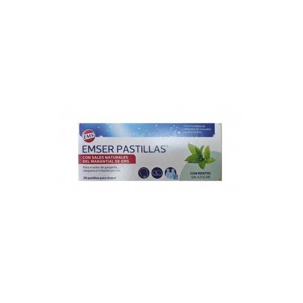 Emser Pastillas con Mentol Sin Azúcar 30 Pastillas para Chupar