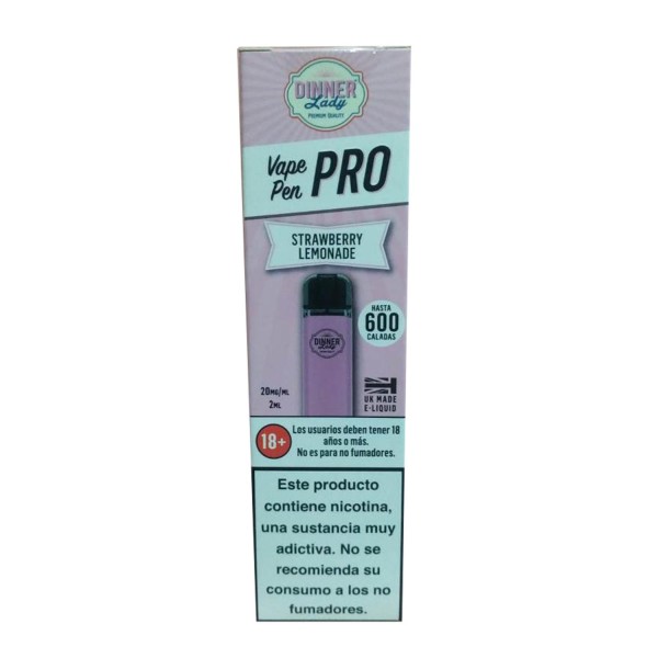 Dinner lady pro vapeador strawberry lemonade 1un
